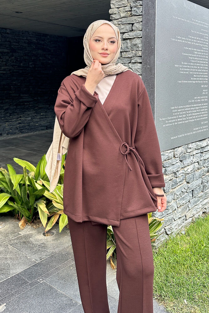 Kruvaze Oysho Takım - Kahverengi - 5