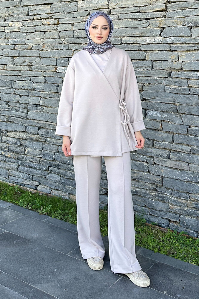 Kruvaze Oysho Takım - Taş Rengi 