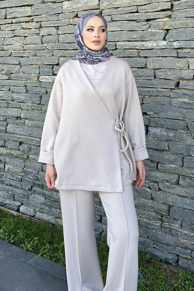 Kruvaze Oysho Takım - Taş Rengi - 2