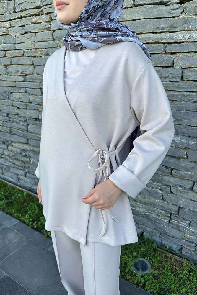 Kruvaze Oysho Takım - Taş Rengi - 3