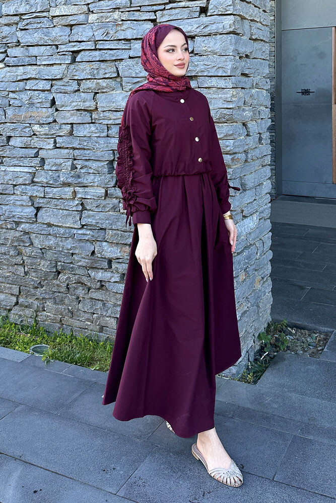 Kyle Bolerolu Elbise - Bordo - 3