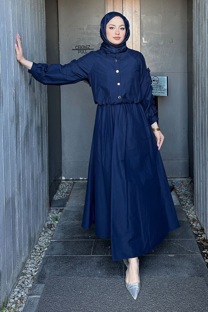 Kyle Bolerolu Elbise - Lacivert - HEWES (3)