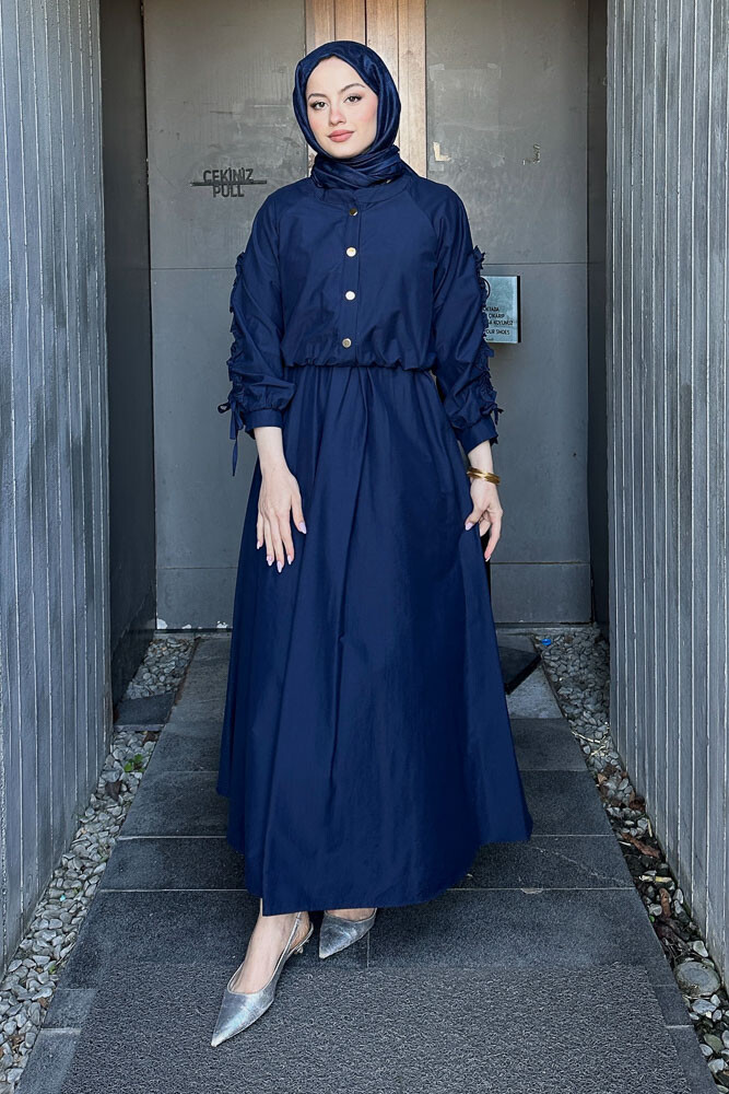 Kyle Bolerolu Elbise - Lacivert - HEWES (4)