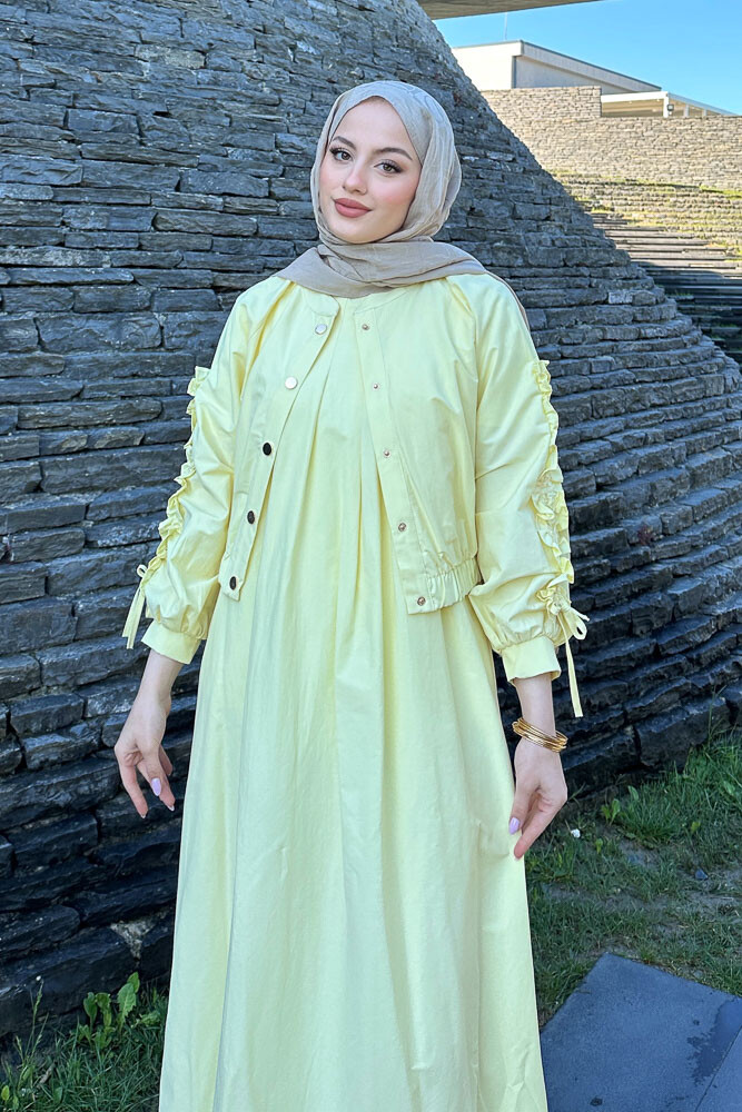 Kyle Bolerolu Elbise - Sarı - 4