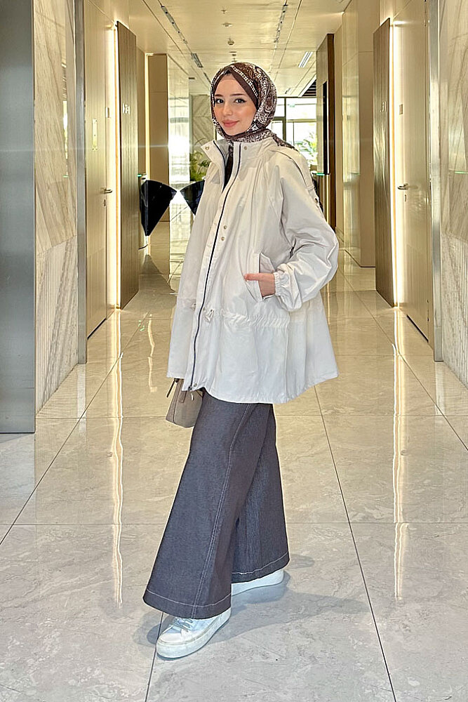 Lina Büzgülü Kısa Trenç - Bej - ALLMİSS (0)