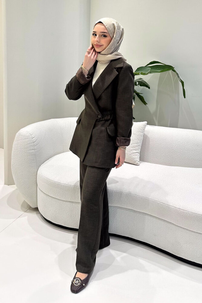 Lior Pantolon Takım - Kahverengi - 2