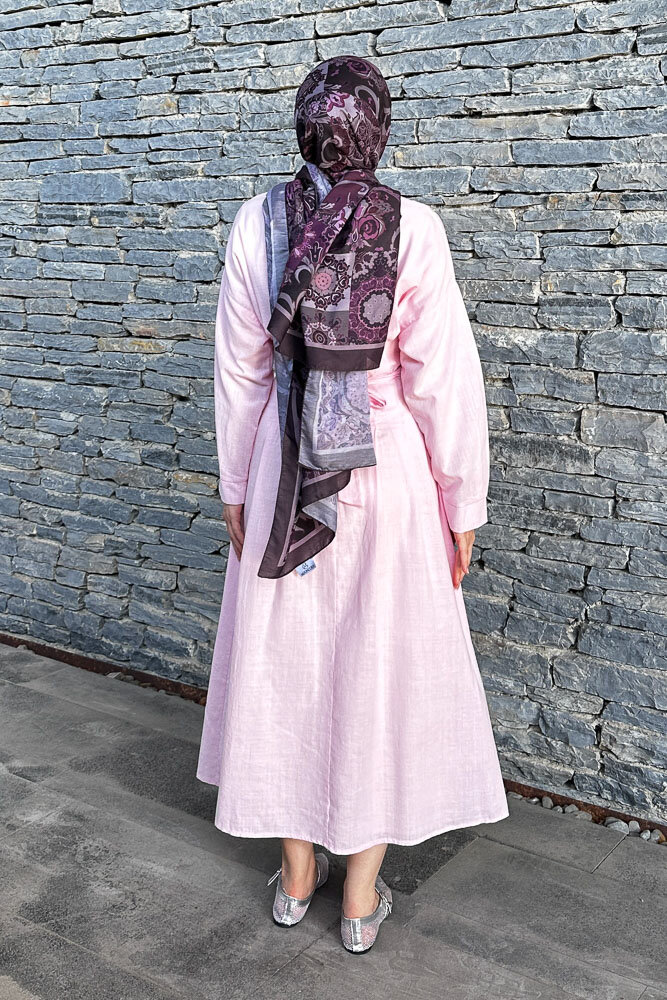 Liora Piliseli Elbise - Pembe - 7