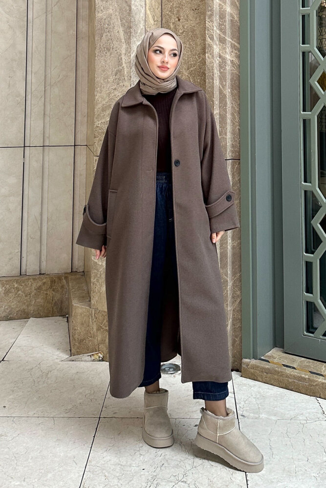 Lonavé Uzun Kaşe Kaban - Vizon - ALLMİSS (0)