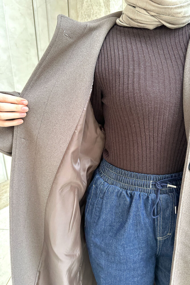 Lonavé Uzun Kaşe Kaban - Vizon - ALLMİSS (2)