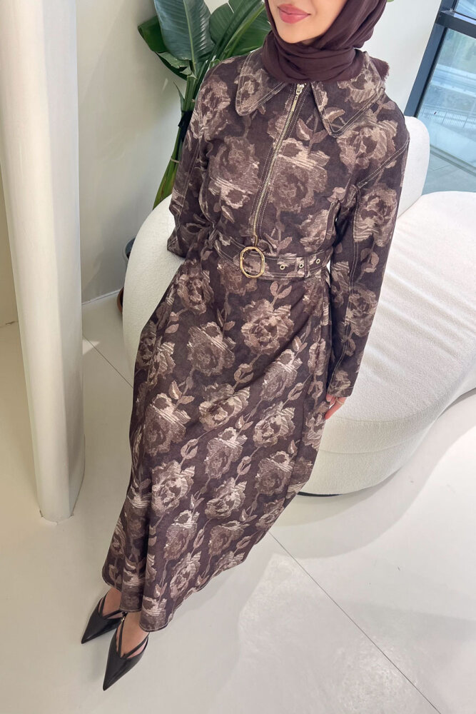 Luce Batik Desen Etek Takım - Kahverengi - HEWES (3)