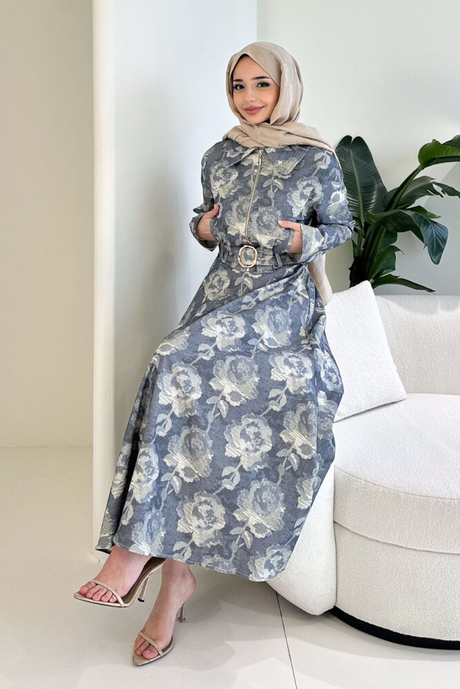 Luce Batik Desen Etek Takım - Lacivert - 1