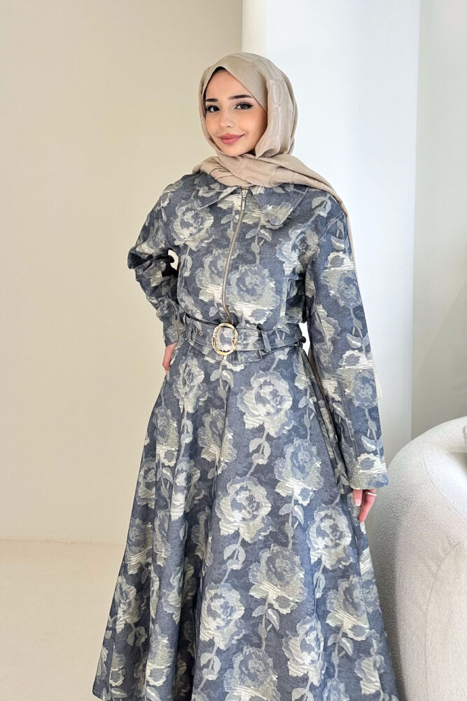 Luce Batik Desen Etek Takım - Lacivert - HEWES (5)