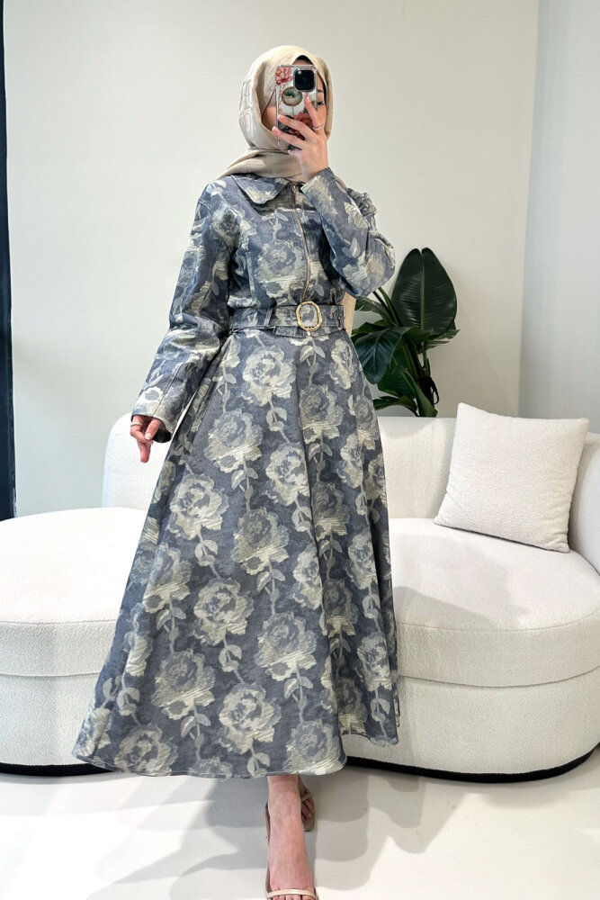 Luce Batik Desen Etek Takım - Lacivert - 9