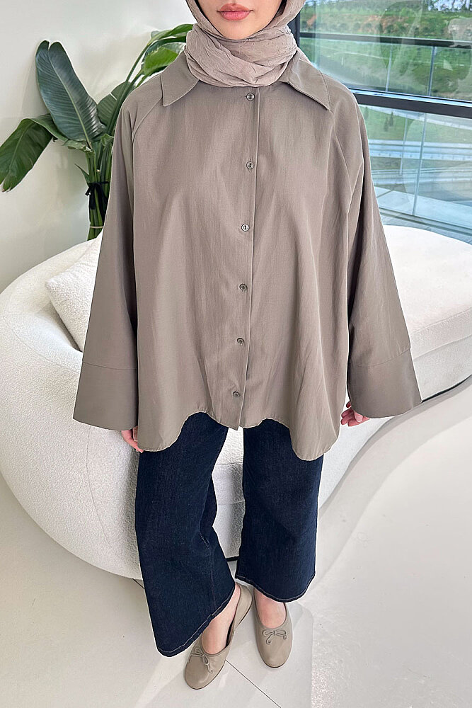 Lucy Poplin Gömlek - Haki - 2