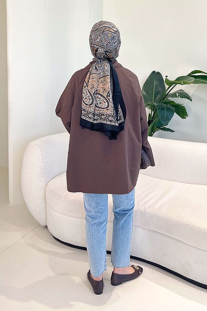 Lucy Poplin Gömlek - Kahverengi - 5