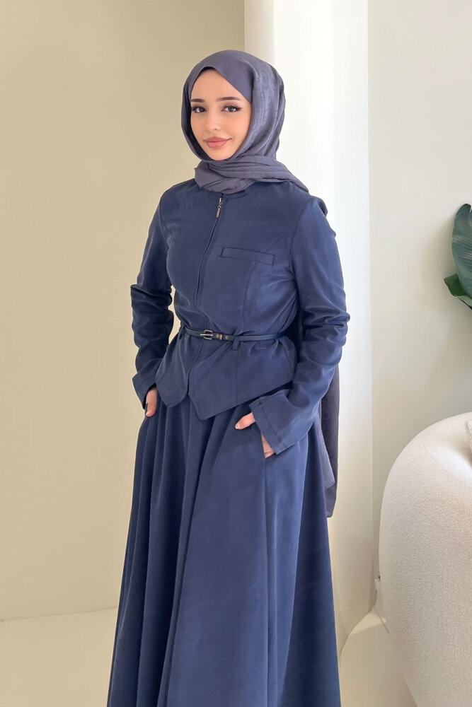 Lumi Gizli Fermuarlı Etekli Takım - Lacivert - HEWES (1)