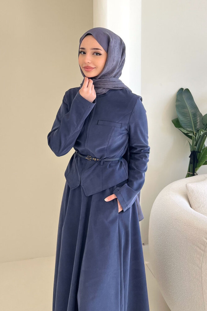Lumi Gizli Fermuarlı Etekli Takım - Lacivert - HEWES (4)