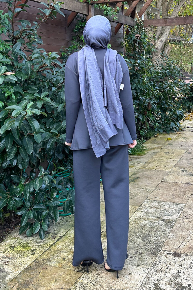 Luxe Scuba Pantolonlu Takım - Antrasit - 6