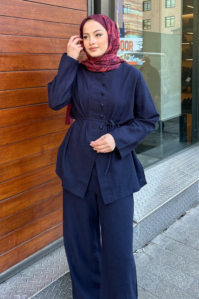 Lyra Düğmeli Takım - Lacivert - 5