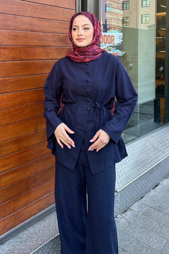 Lyra Düğmeli Takım - Lacivert - 3