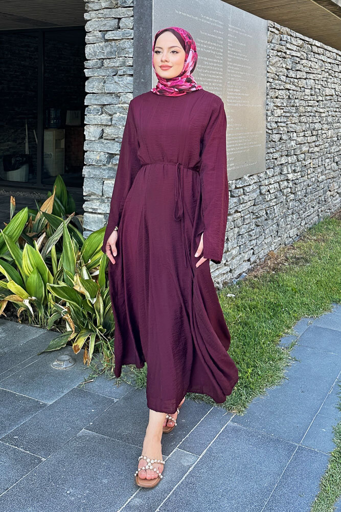 Maréa Parçalı Elbise - Bordo - 5