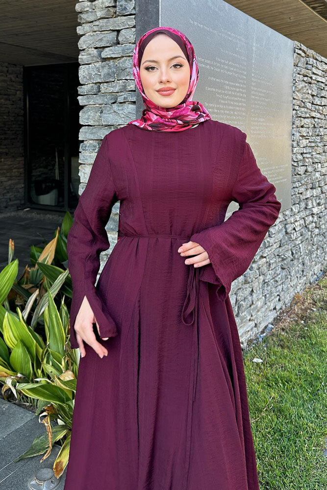 Maréa Parçalı Elbise - Bordo - 2