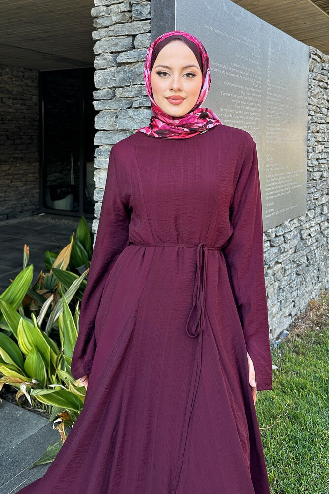 Maréa Parçalı Elbise - Bordo - 6