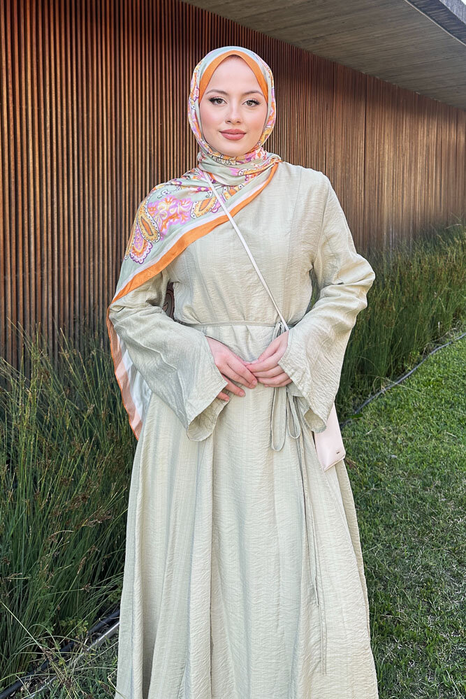 Maréa Parçalı Elbise - Küf Yeşili - 4
