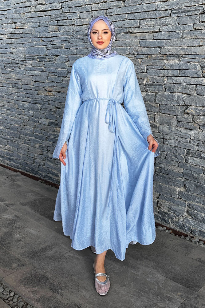 Maréa Parçalı Elbise - Mavi - HENZA (4)