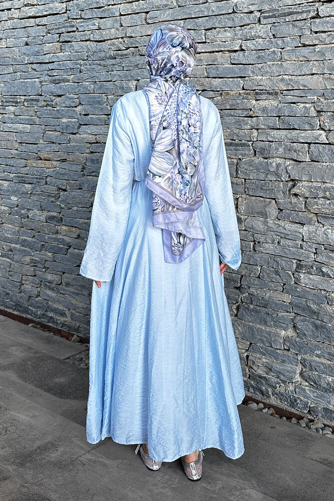 Maréa Parçalı Elbise - Mavi - 8