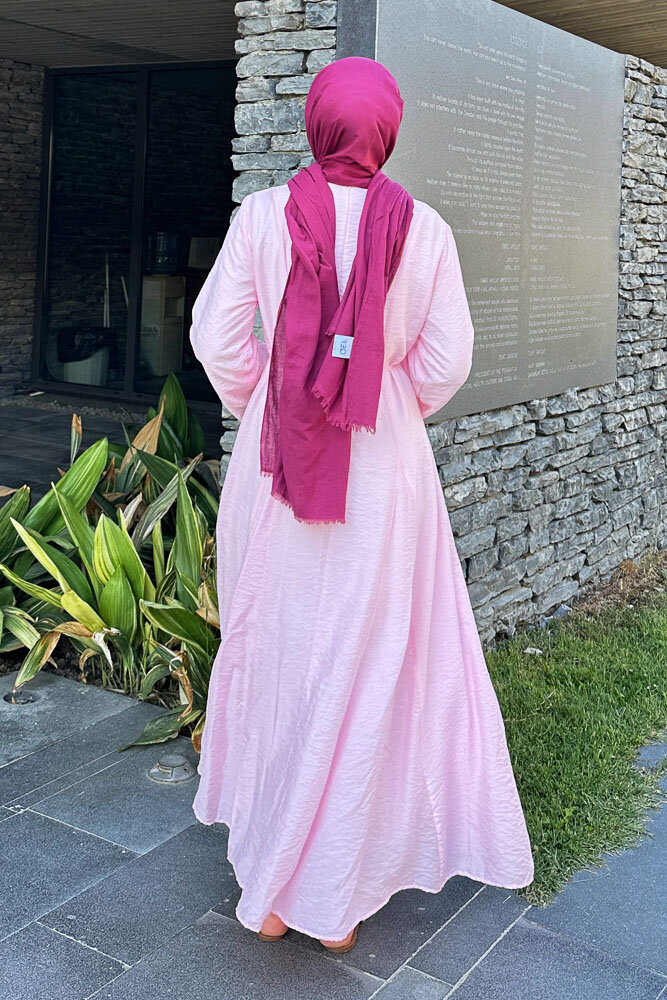 Maréa Parçalı Elbise - Pembe - 8