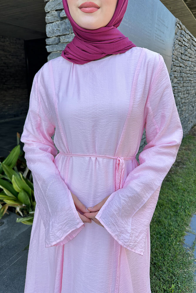Maréa Parçalı Elbise - Pembe - 6