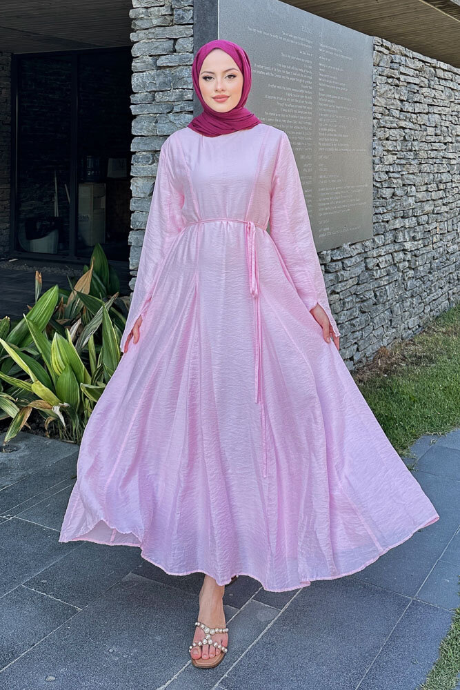 Maréa Parçalı Elbise - Pembe - 7