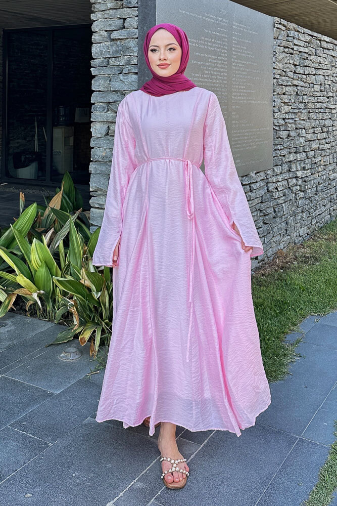 Maréa Parçalı Elbise - Pembe - 4