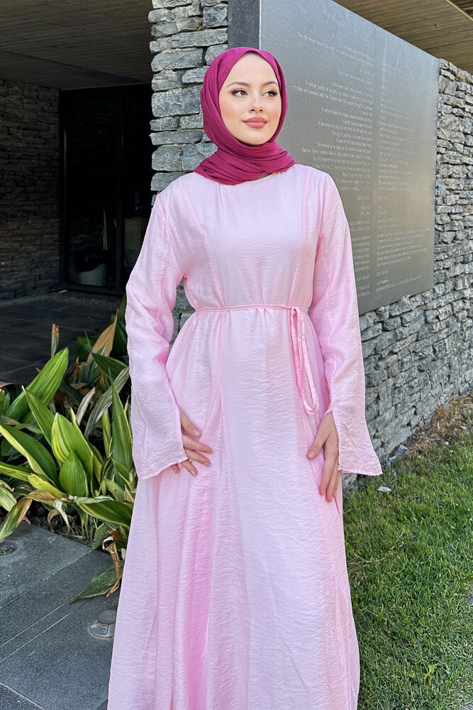 Maréa Parçalı Elbise - Pembe - HENZA (1)