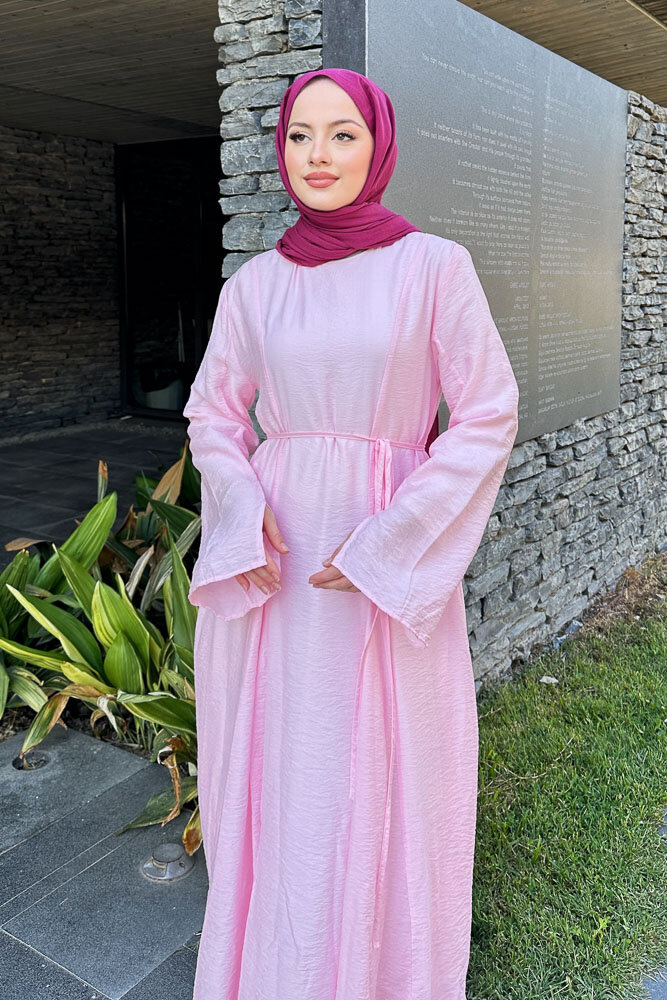 Maréa Parçalı Elbise - Pembe - 5