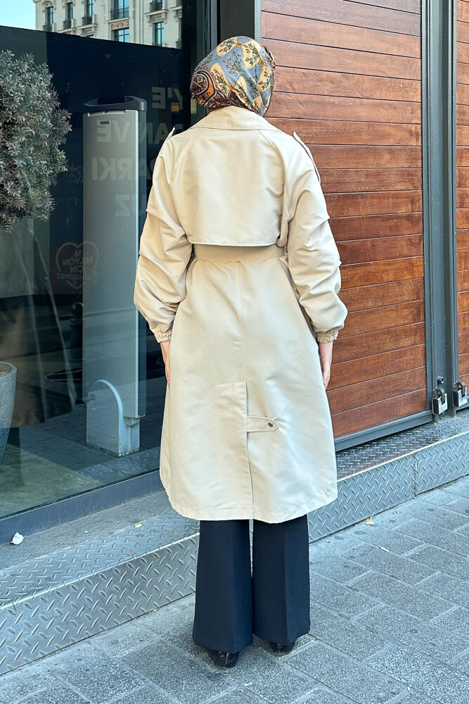 Maya Çıtçıtlı Trençkoot - Taş Rengi - 8
