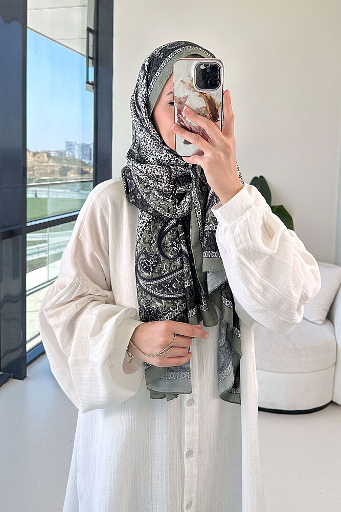 Meliora Müslin Tam Boy Düğmeli Elbise - Ekru - ALLMİSS (4)