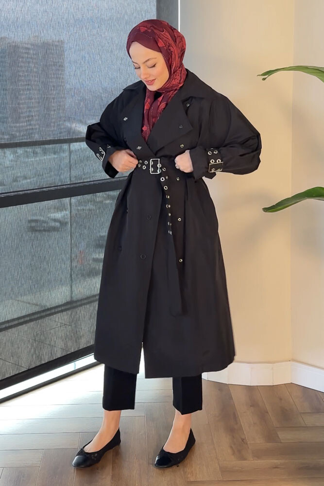 Melman Trençkot - Siyah - HENZA (4)