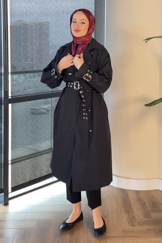 Melman Trençkot - Siyah - HENZA (1)