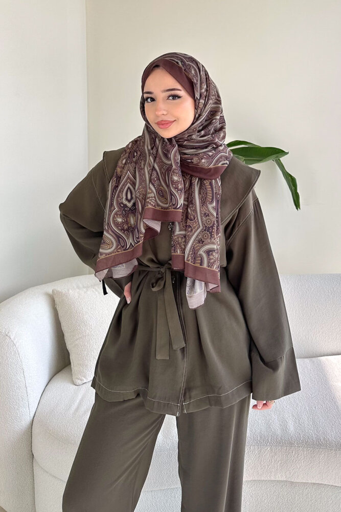 Mendil Yaka Kemerli Takım - Haki - ENMA (4)