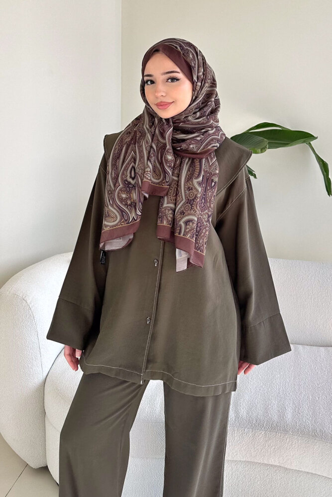 Mendil Yaka Kemerli Takım - Haki - ENMA (5)