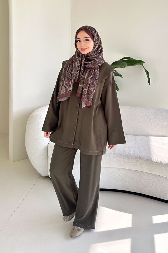 Mendil Yaka Kemerli Takım - Haki - ENMA (0)