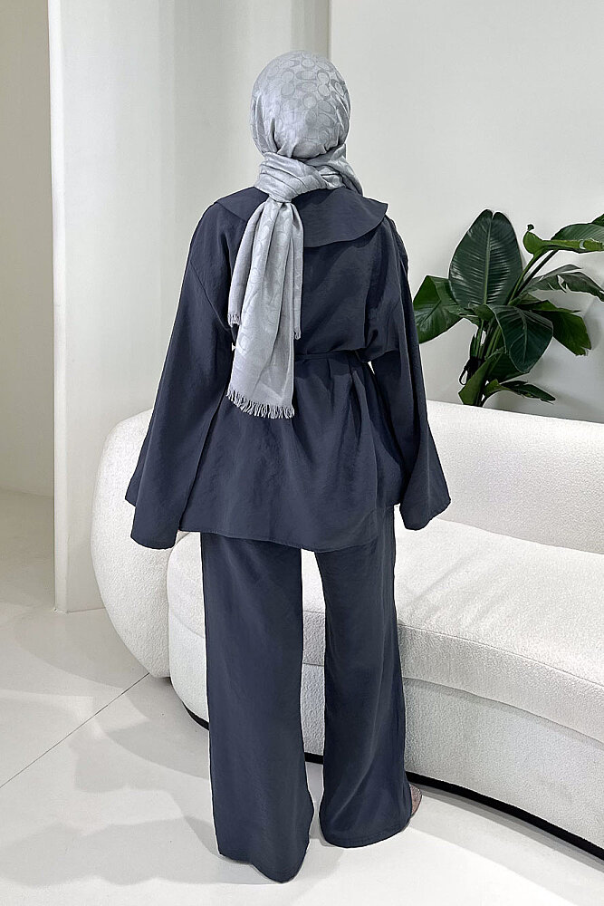 Taylan Mendil Yaka Pantolon Takım - Antrasit - 6