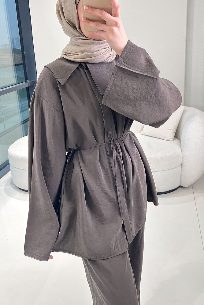 Taylan Mendil Yaka Pantolon Takım - Haki - 5