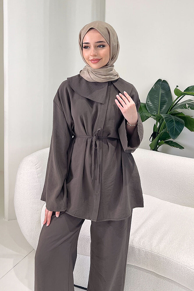 Taylan Mendil Yaka Pantolon Takım - Haki - 6