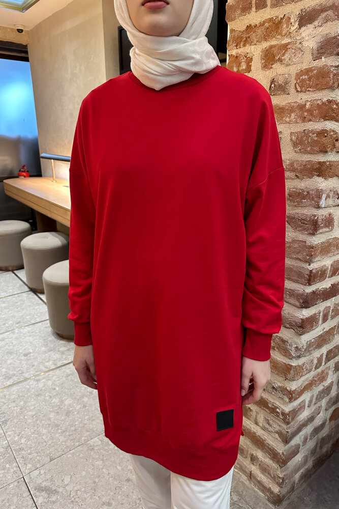 Minimal Düz Basic Sweat - Kırmızı - 1