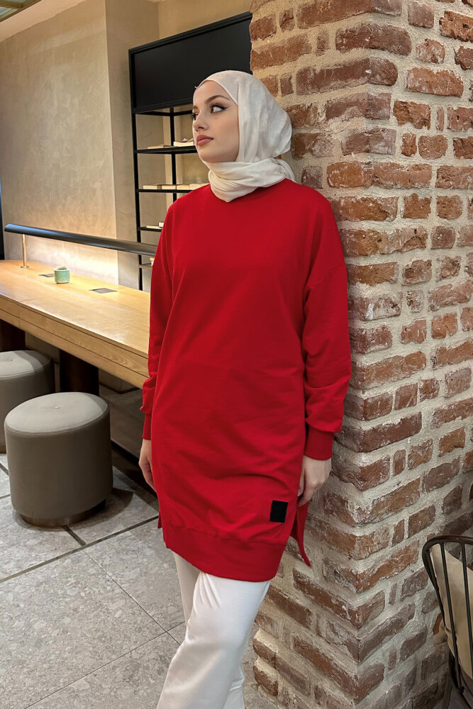 Minimal Düz Basic Sweat - Kırmızı - PUANE (0)