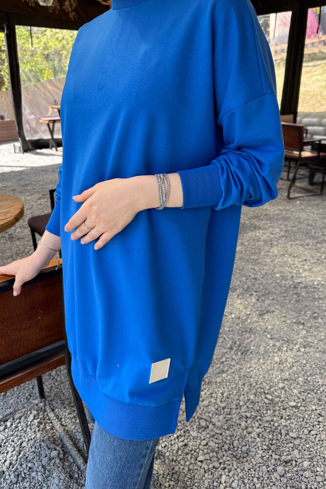 Minimal Düz Basic Sweat - Turkuaz - PUANE (3)