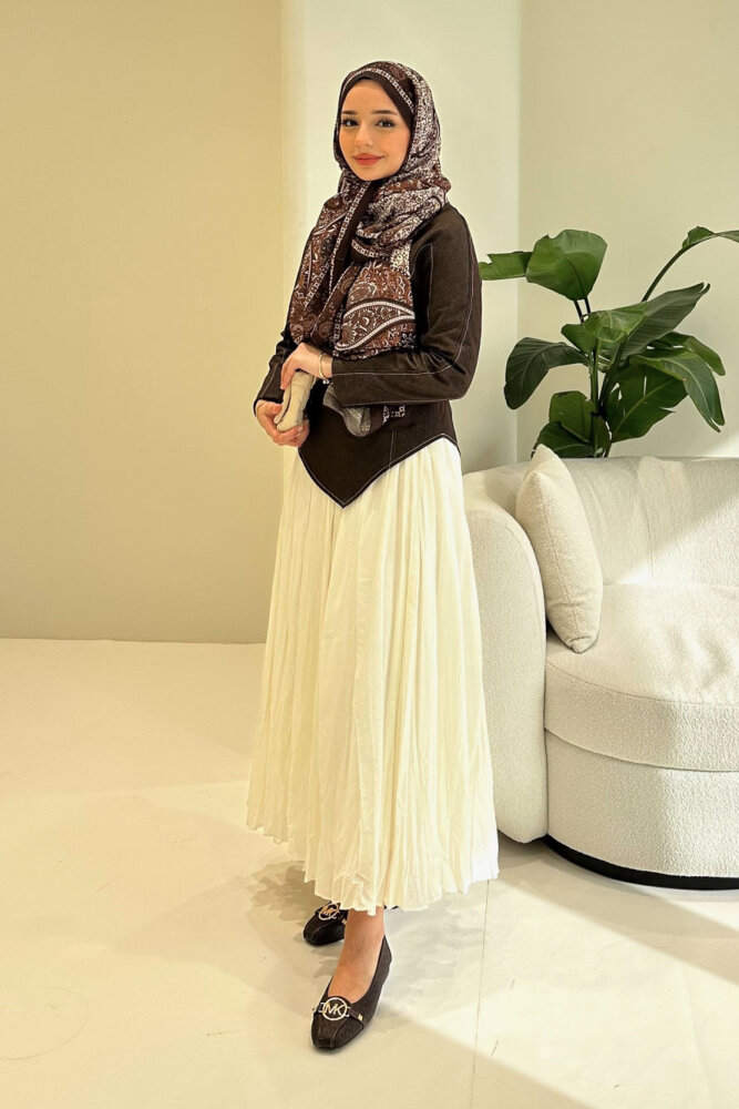 Mirel Kot Parçalı Vual Takım - Kahverengi - HEWES (2)